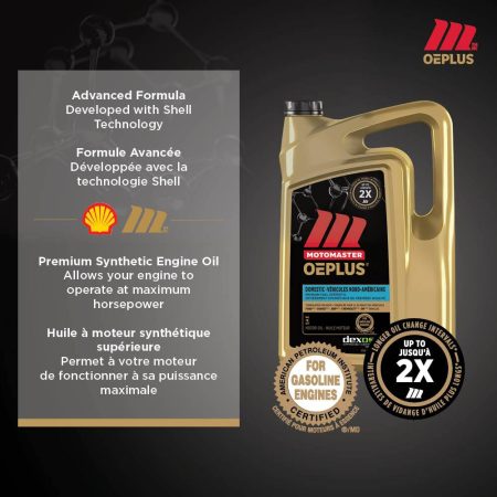 MotoMaster OEPLUS Domestic Premium 5W30 Synthetic Engine/Motor Oil, 5-L