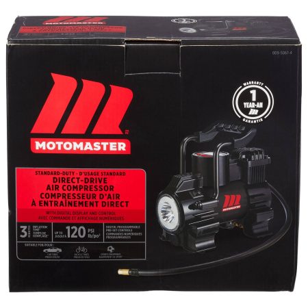 MotoMaster 12 V Direct Drive Portable Air Compressor / Tire Inflator, 3 Min