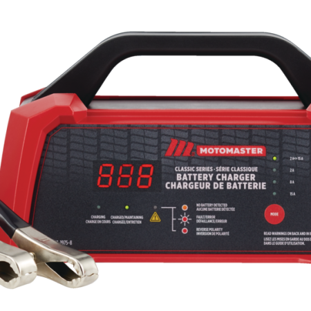 MotoMaster Classic Series Smart Battery Charger/Maintainer, Fully Automatic, 15/8/2-Amp, 12V