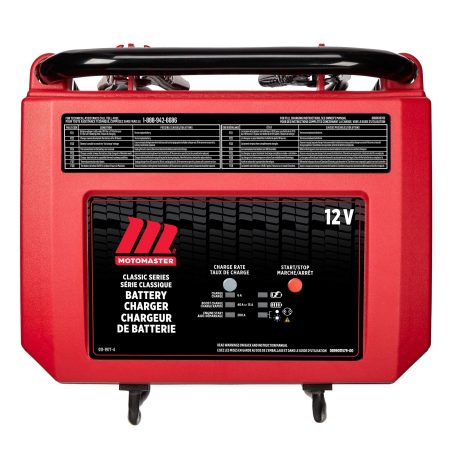 MotoMaster Classic Series Wheeled Smart Battery Charger, Fully Automatic, 40/15/6-Amp, 12V, with 200-Amp Engine Start