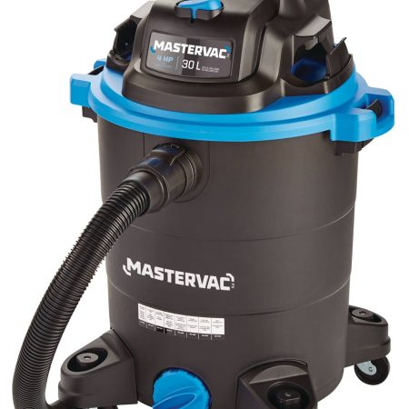 Mastervac VOC809PF 4.0 Peak HP Wet/Dry Shop Vacuum with Anti-Bacterial Cartridge Filter, 30-L