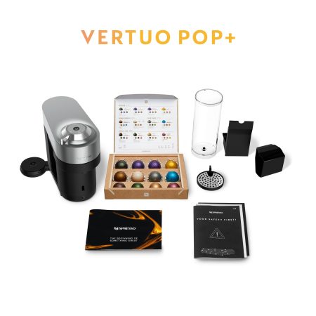 Nespresso Vertuo POP+ Single Titan Coffee Machine, Dark Grey, 1-Cup