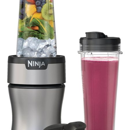 Ninja® Nutri Personal Blender w/ 2 Travel Jars, Silver, 591mL