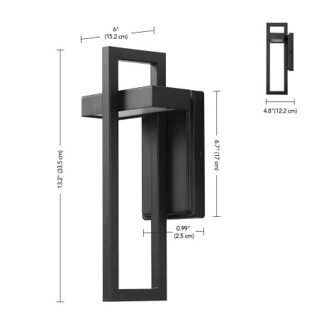 NOMA Integrated LED Outdoor Wall Sconce, 13.2-in, Matte Black