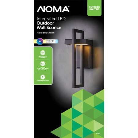 NOMA Integrated LED Outdoor Wall Sconce, 13.2-in, Matte Black