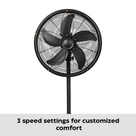 NOMA Outdoor Oscillating Pedestal/Stand Misting Fan, 3-Speed, Black, 18-in