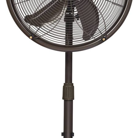 NOMA Outdoor Oscillating Pedestal/Stand Misting Fan, 3-Speed, Black, 18-in