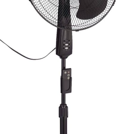 NOMA Oscillating Pedestal/Stand Fan w/Remote Control, 3-Speed, Black, 18-in