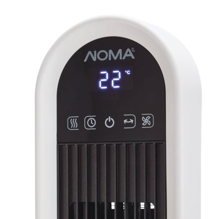 NOMA 4-Speed LED Tower Fan with Remote, Wide-Angle Oscillation, White, 36-in