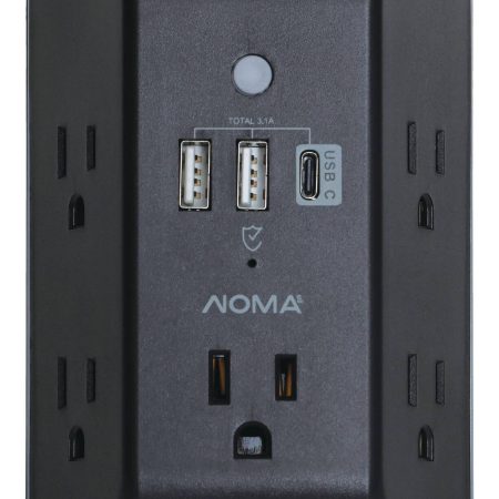 NOMA 5-Port Outlet with 2 USB-A + USB-C + Night Light