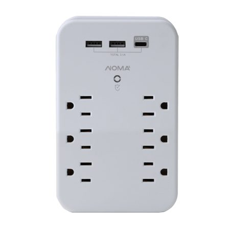 NOMA 6-Outlet 2 USB-A + USB-C Wall Block