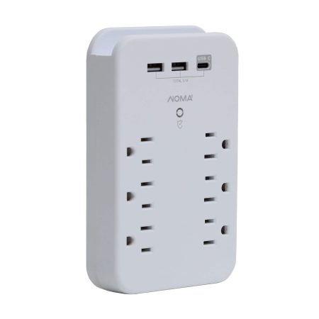 NOMA 6-Outlet 2 USB-A + USB-C Wall Block