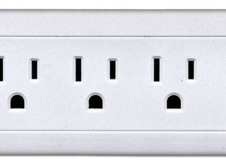 NOMA 6-Outlet and 2 USB Port Power Bar with Surge Protector, 4-ft Cord, 900 Joules, White