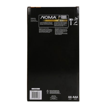 NOMA 24-pk AA & AAA Alkaline Battery Storage Case Combo Set, Long Lasting, All Purpose