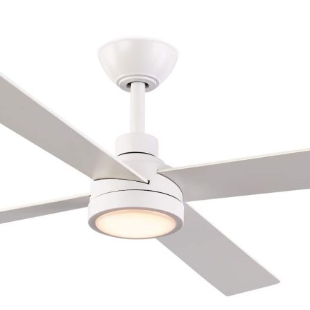 NOMA Baxter 4-Blade 6-Speed Ceiling Fan with Integrated LED Light Kit & Remote, Matte White, 48-in