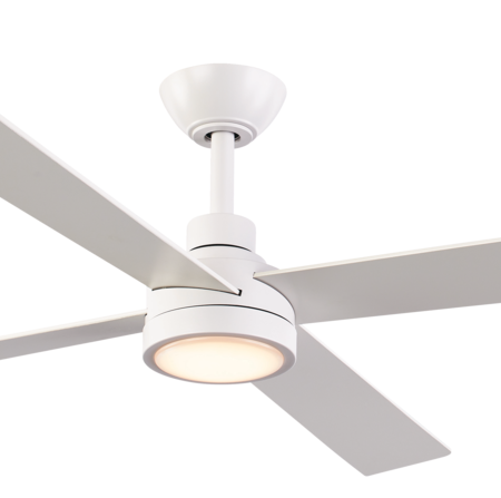 NOMA Baxter 4-Blade 6-Speed Ceiling Fan with Integrated LED Light Kit & Remote, Matte White, 48-in