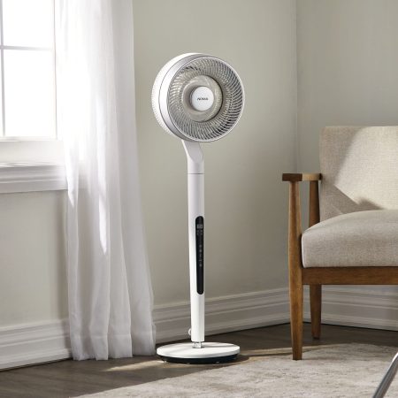 NOMA 3-in-1 Circulating Pedestal/Stand Fan with 12-Hour Timer, 9-Speed, White