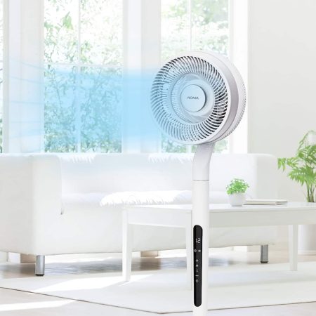 NOMA 3-in-1 Circulating Pedestal/Stand Fan with 12-Hour Timer, 9-Speed, White