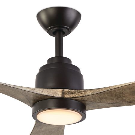 NOMA Darby 3-Blade 6-Speed Ceiling Fan with LED Light Kit & Remote, Matte Black, 52-in