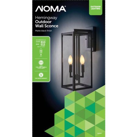 NOMA Hemingway Outdoor Wall Sconce, 19.2-in, Matte Black