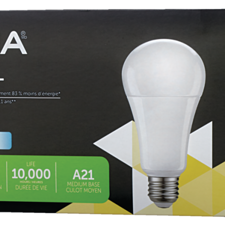 NOMA A19 E26 Base Household Non-Dimmable LED Light Bulbs, 2700K, 1550 Lumens, Soft White, 100W, 4-pk