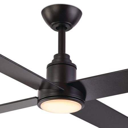 NOMA Marshall 4- Blade 6-Speed Ceiling Fan with Integrated LED Light Kit & Remote, Matte Black, 52-in