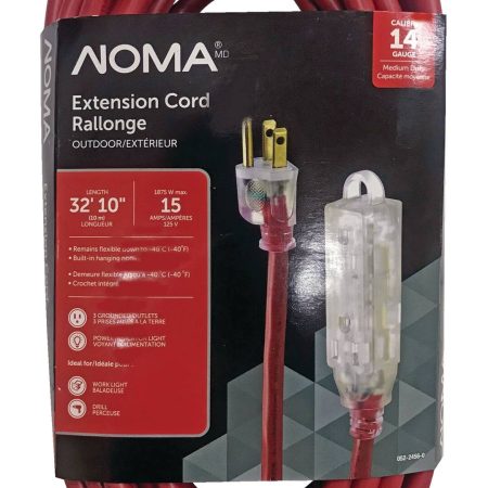 NOMA Outdoor Extension Cord with 3-Grounded Outlets