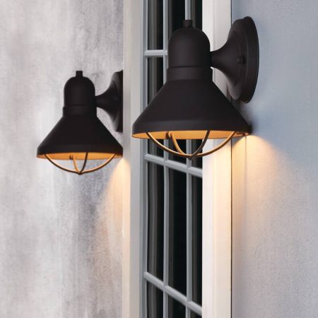 NOMA 1-Light Outdoor Down Wall Light, 2-pk, Matte Black