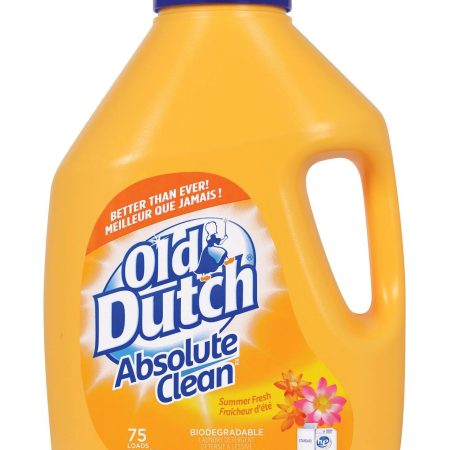 Old Dutch Absolute Clean Liquid Laundry Detergent, Summer Fresh Scent, 75-Load, 3-L