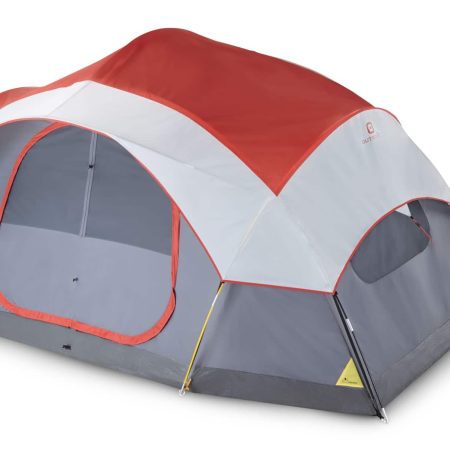 Outbound 3-Season, 8-Person, 2-Room Camping Dome Tent w/ Room Divider, Rain Fly & Carry Bag