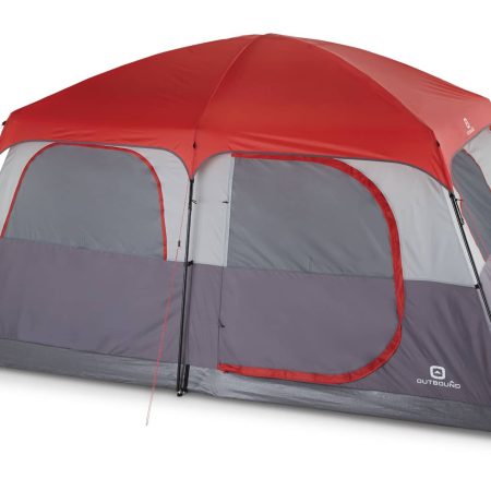 Outbound Hangout 3-Season, 10-Person Camping Cabin Tent w/ Rain Fly & Carry Bag