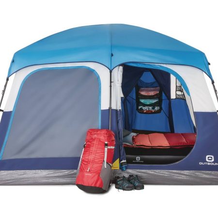 Outbound Hangout 3-Season, 6-Person Camping Cabin Tent w/ Rain Fly & Carry Bag