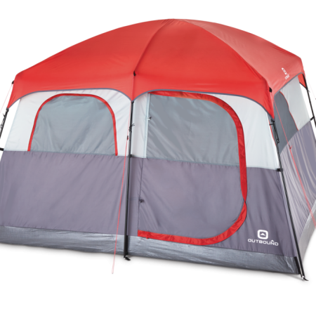 Outbound Hangout 3-Season, 6-Person Camping Cabin Tent w/ Rain Fly & Carry Bag