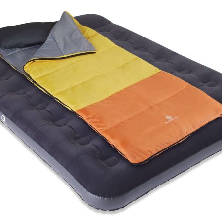 Outbound Queen Airbed with Built-In Manual Pump, PVC, Black