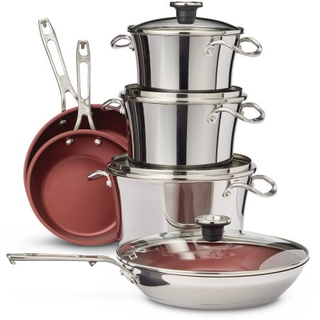 PADERNO Stackable Stainless Steel Cookware Set, 10-pc