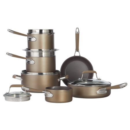 PADERNO Classic Cookware Set, Non-Stick, PFOA-Free, Oven Safe, Champagne Bronze, 12-pc