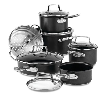 PADERNO Hard Anodized Cookware Set, Non-Stick, PFOA-Free, Dishwasher & Oven Safe, 12-pc