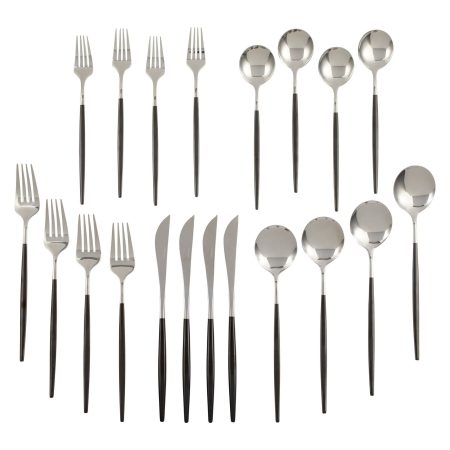 PADERNO Eldon Two-Tone Stainless Steel Mirror Finish Flatware Set, 20-pc