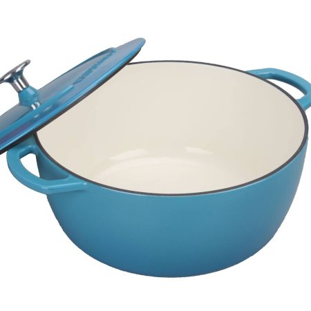 PADERNO Cast Iron Dutch Oven, 6.6-L, Atlantic Blue