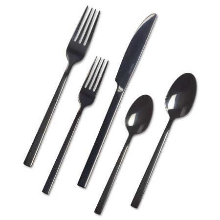 PADERNO Belvedere 20pc Stainless Steel Flatware Set, Serves 4, Black