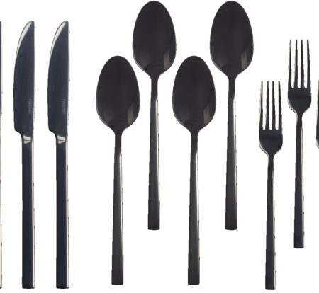 PADERNO Belvedere 20pc Stainless Steel Flatware Set, Serves 4, Black