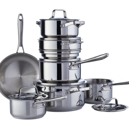 PADERNO Canadian Signature Stainless Steel Cookware Set, Dishwasher & Oven Safe, 13-pc