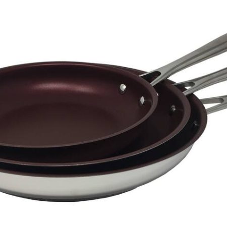 PADERNO Canadian Signature Stainless Steel Frying Pan, Non-Stick, Oven Safe, 24cm