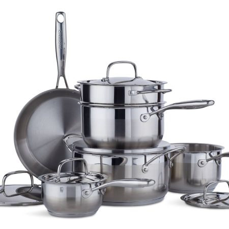 PADERNO Canadian Classic Stainless Steel Cookware Set, Dishwasher & Oven Safe, 11-pc