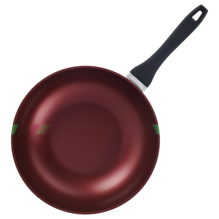 PADERNO Classic Wok Stir Fry Pan, Non-Stick, Maroon, 30-cm