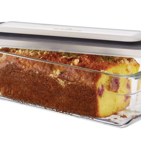 PADERNO Glass Loaf Pan with Lid, 1.6-qt