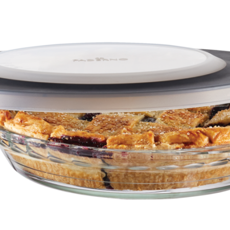 PADERNO Glass Pie Plate with Lid, 9-in, 1.4-qt