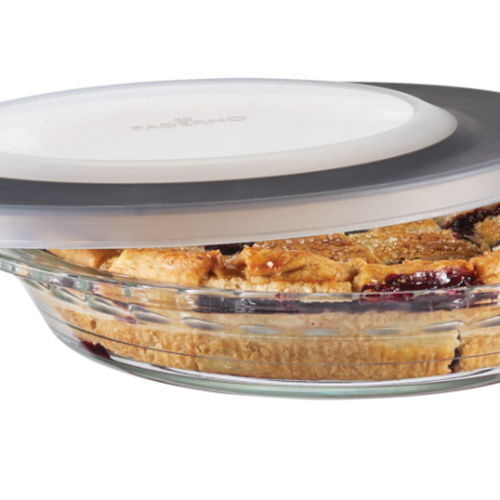 PADERNO Glass Pie Plate with Lid, 9-in, 1.4-qt