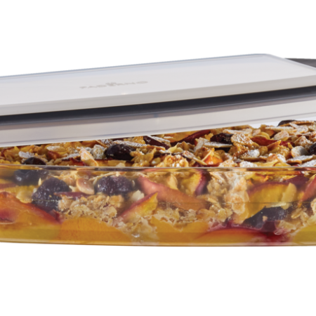 PADERNO Glass Rectangular Baking Dish with Lid, 2.8-qt