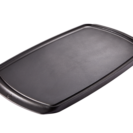 PADERNO Signature Cast Iron Reversible Grill & Griddle, BBQ & Oven Safe, Black, 50x26cm